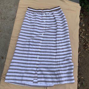 J Jill brown and white linen skirt